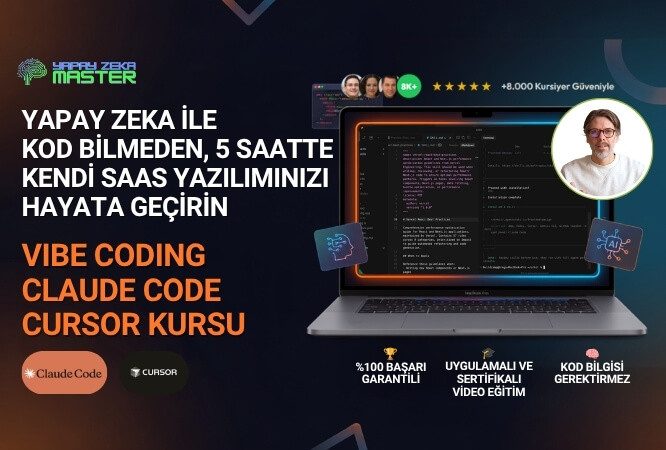 Yapay zeka ile Vibe Coding kursu, Claude Code Kursu ve Kodlama bilmeden SaaS geliştirme eğitimi
